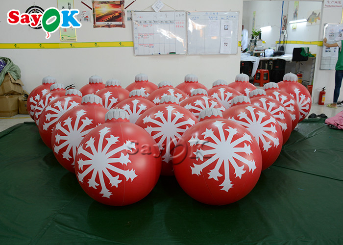 0.6m Small Xmas Ornaments PVC Inflatable Balls Outdoor Hanging Decorated Ball