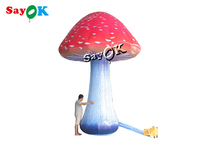 5m 16.5ft Full Printing Colored Inflatable Mushroom With Air Blower