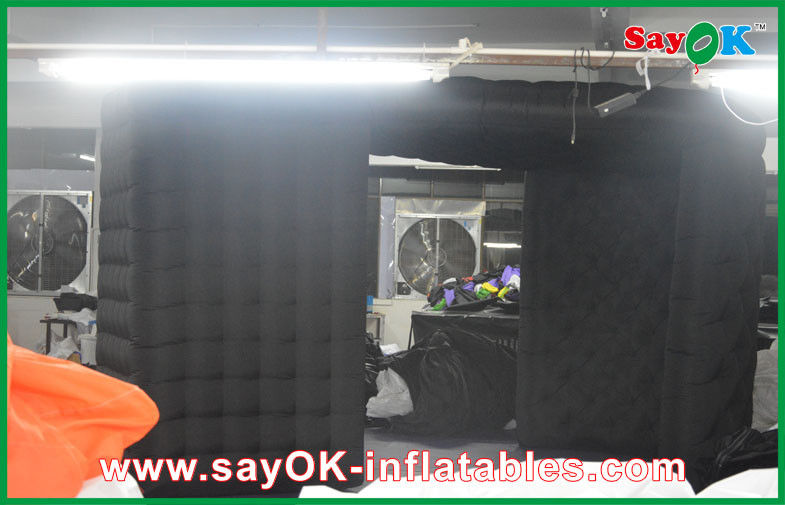Inflatable Photo Booth Rental Black Big Quadrate Strong Oxford Cloth Photobooth , Large Inflatable Photo Booth