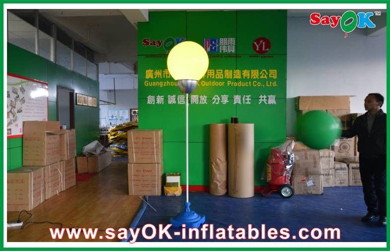 2m Dia Nylon Cloth Inflatable Led Lighting Ball Decoration With White Stand
