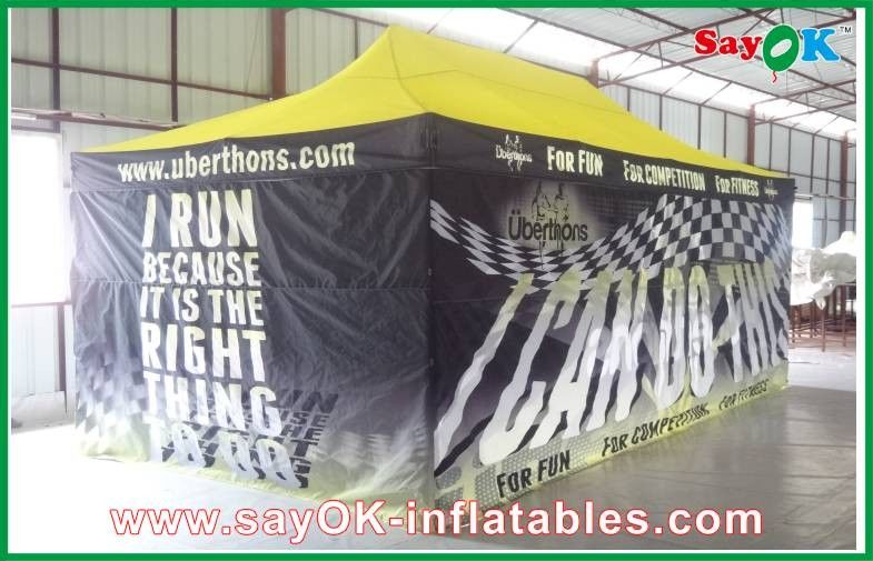Outdoor Canopy Tent Huge Black Folding Easy Up Tent Steel Frame For Advertisement