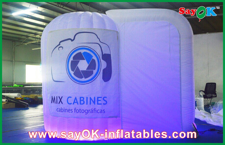 Inflatable Led Photo Booth Circular Shaped Inflatable Photo Booth Fire-Proof Oxford Cloth