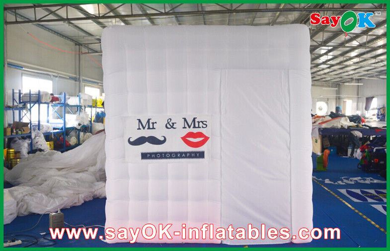 Wedding Photo Booth Hire 2.5 X 2.5 X 2.5m Inflatable Photobooth Cube Shape With Custom Logo