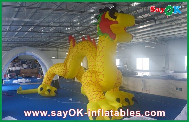 Advertising Inflatable Cartoon Characters , Chinese Yellow Dragon Arch