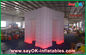 Purple Cube Inflatable Photo Booth Tent 2 Doors Bottom Led Light