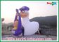 Cute 2m - 8m Inflatable Cartoon PVC Purple White For Advertising