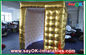 Square Golden Outside Inflatable Photo Booth White Inside For Photo Studio