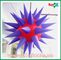 Attractive 12 Led Lighting Inflatable Star 190T Nylon Cloth Purple And Red