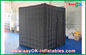 Black Waterproof Cube Photo Booth Inflatable 1 Door Curtain For Event