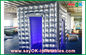 Silver 2 Doors Inflatable Photo Booth , 210D Oxford Cloth UL Blower Cube Photo Booth