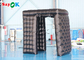 2.4mH 7.87FT Black Inflatable Curved Photo Booth Double Doors With Curtain