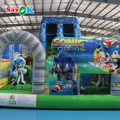 Commercial Water Inflatable Bouncer Slide With Pool Cartoon Characters For Teenagers