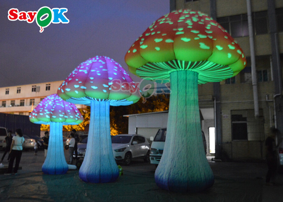 Red Giant Inflatable Mushroom Model For Wonderland Party Event Decoration