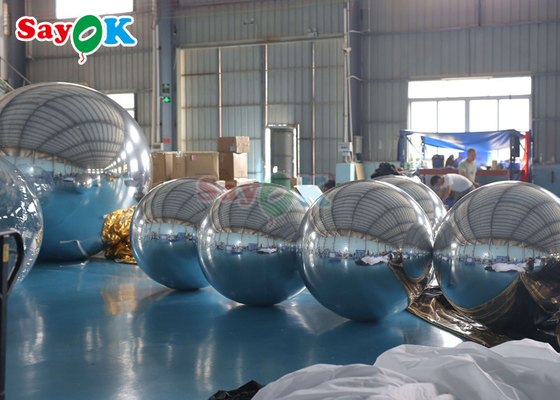 Gold Mirror Ball PVC Nightclub Inflatable Balloon Disco Party Wedding Gold Silver Floating Sphere Inflatable Mirror Ball