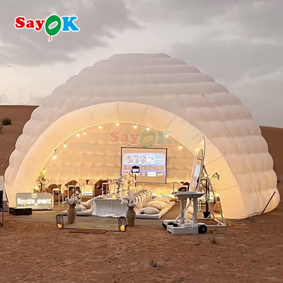 8m 26ft Durable Oxford Cloth Large Inflatable Igloo Dome Tent With Air Blower