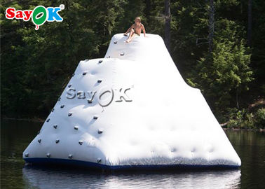 White Inflatable Climbing Wall Inflatable Water Ice Mountain Customized Size