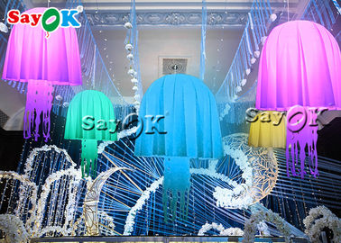 190T Nylon Cloth 16 Colors Inflatable Led Jellyfish For Party Decoration