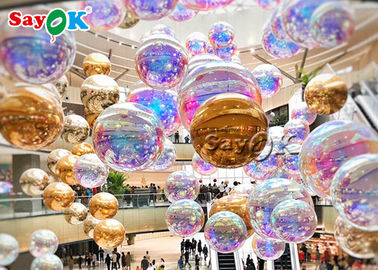 Gold And Silver 2.5m Waterproof Inflatable Mirror Ball For Party
