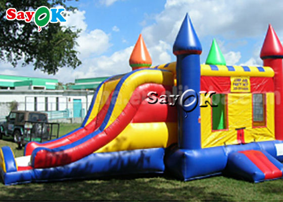 6*4m Pvc Air Jumping Bouncing Castles With Slide Commercial Inflatable Bouncer For Kid