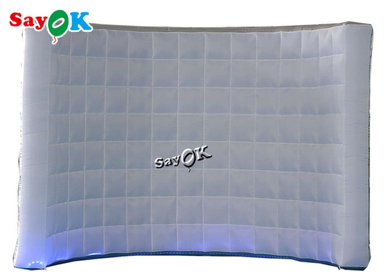Professional Photo Studio Silver Led Light Backdrop Inflatable Photo Booth Wall 3x1.5x2.3mH For Wedding Party