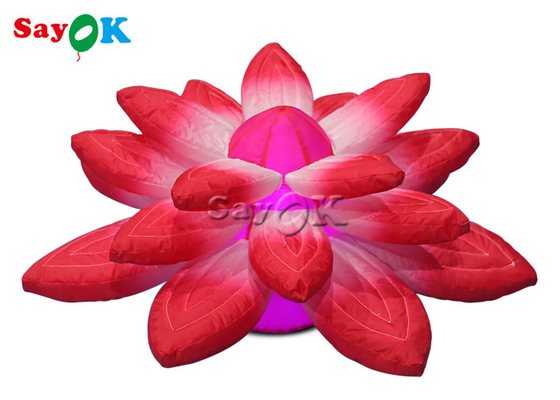 3.28ft Lobby Stage Decoration With Red Inflatable Lights Hanging Lotus