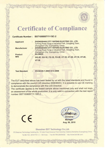 China GUANGZHOU SAYOK LTD certification