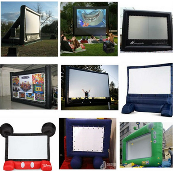 Backyard Airblown Inflatable Movie Screen , Waterproof Inflatable TV Screen