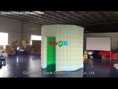 Warehouse Black Inflatable Oval Photo Booth Inflable Led Tent With Air Blower Attractive