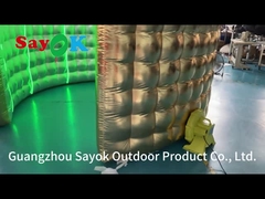 Customized Inflatable 360 Photo Booth Shape Enclosure Gold Inflatable Backdrop Booth